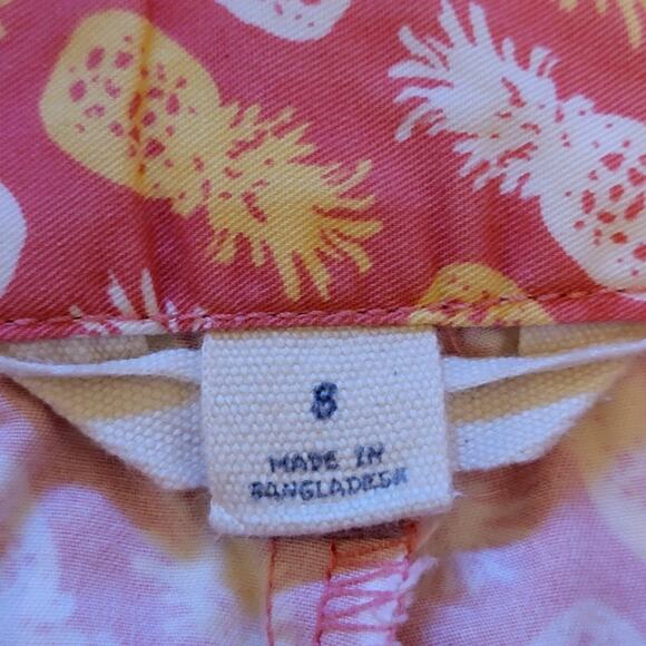 LANDS END KIDS Tropical Pineapple Fruit Print Cotton Bermuda Summer Short Size 8 - Picture 6 of 7